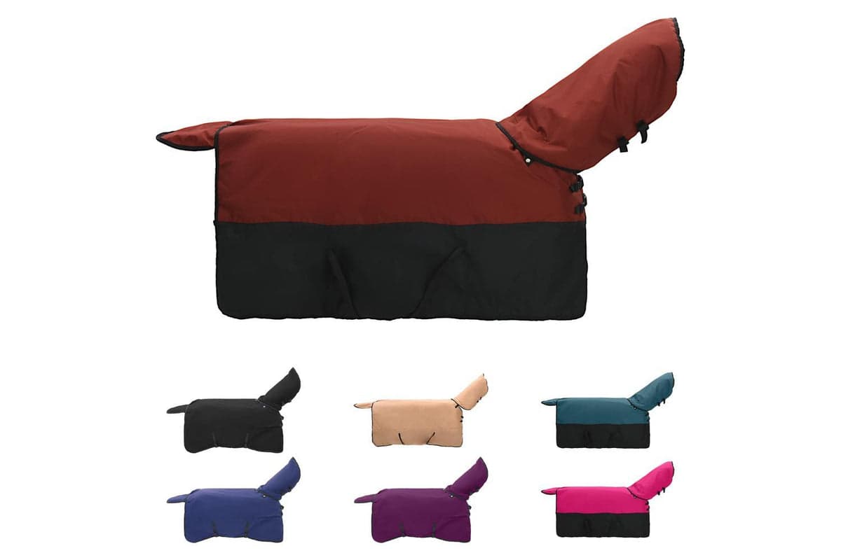 Vidaxl Horse Blanket Bordeaux And Black 165 Cm Polyester