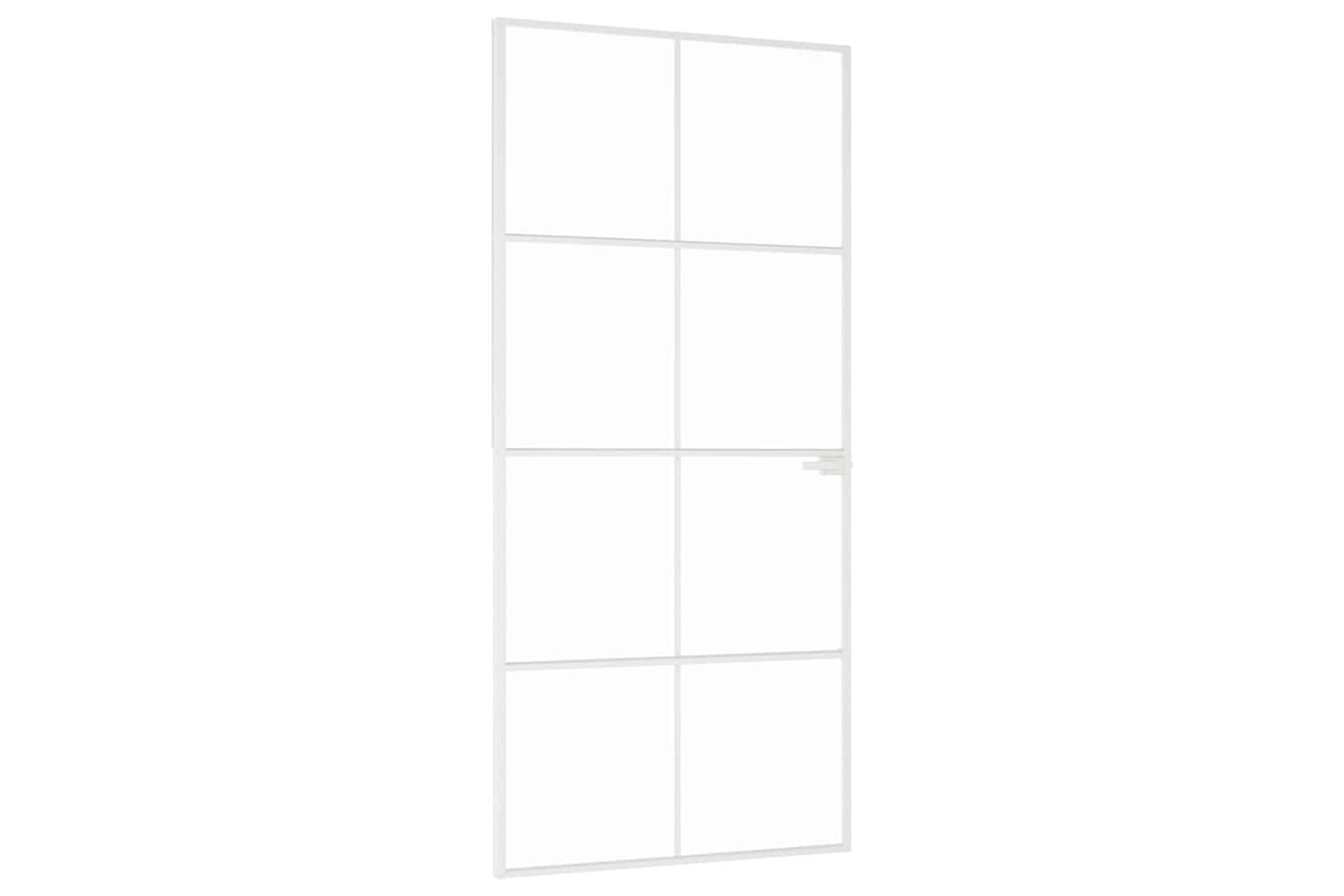 vidaXL 153672 Interior Door White 93x201.5cm Tempered Glass&aluminium Slim