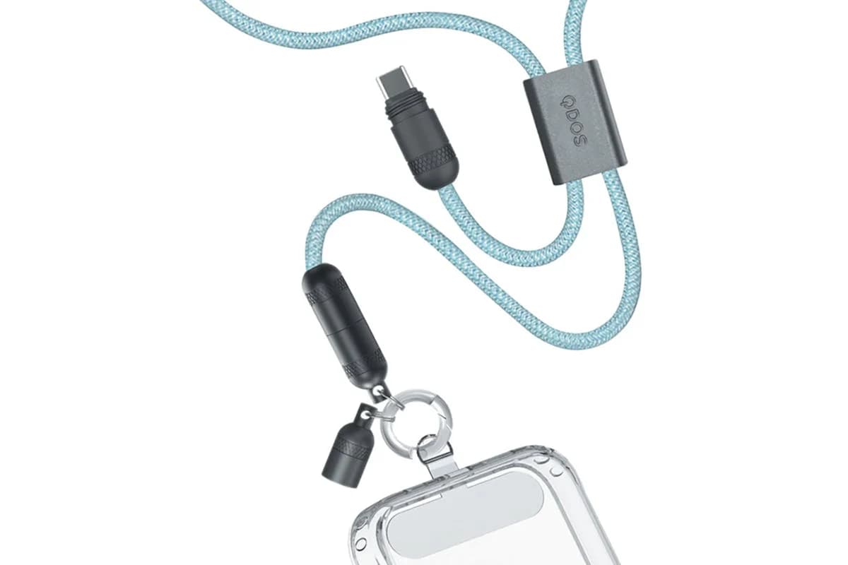QDOS Powerloop 2-in-1 Lanyard with USB-C Cable