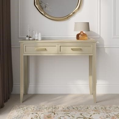 Light Wood Dressing Table with 2 Drawers - Delilah