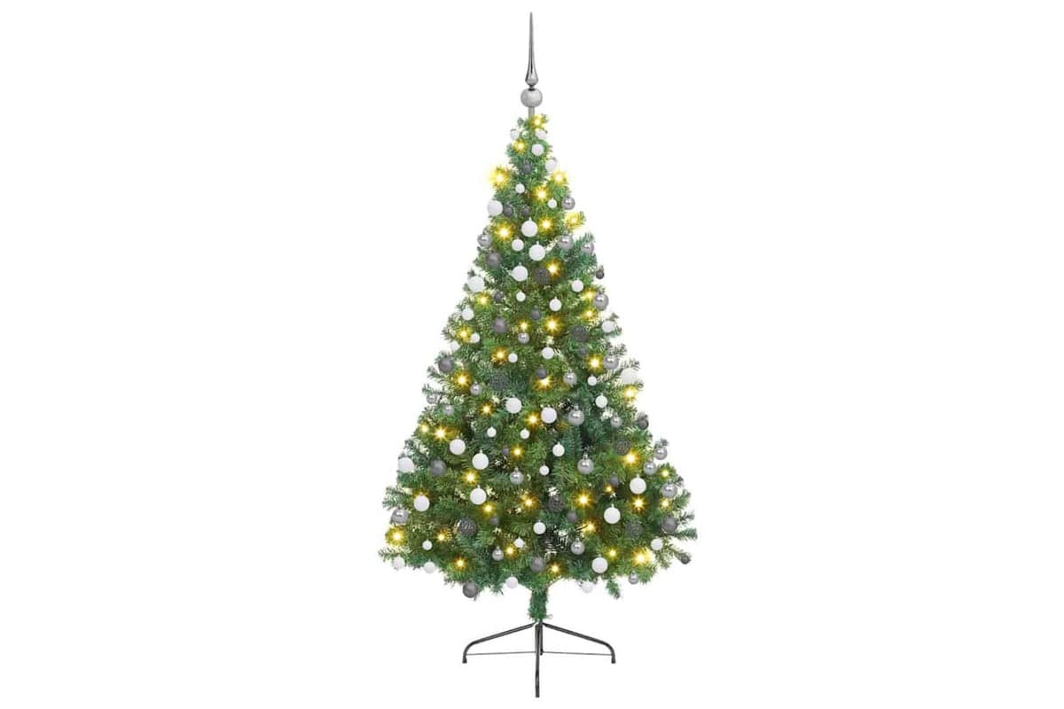 Vidaxl Artificial Pre-lit Christmas Tree Green 210 Cm Pvc