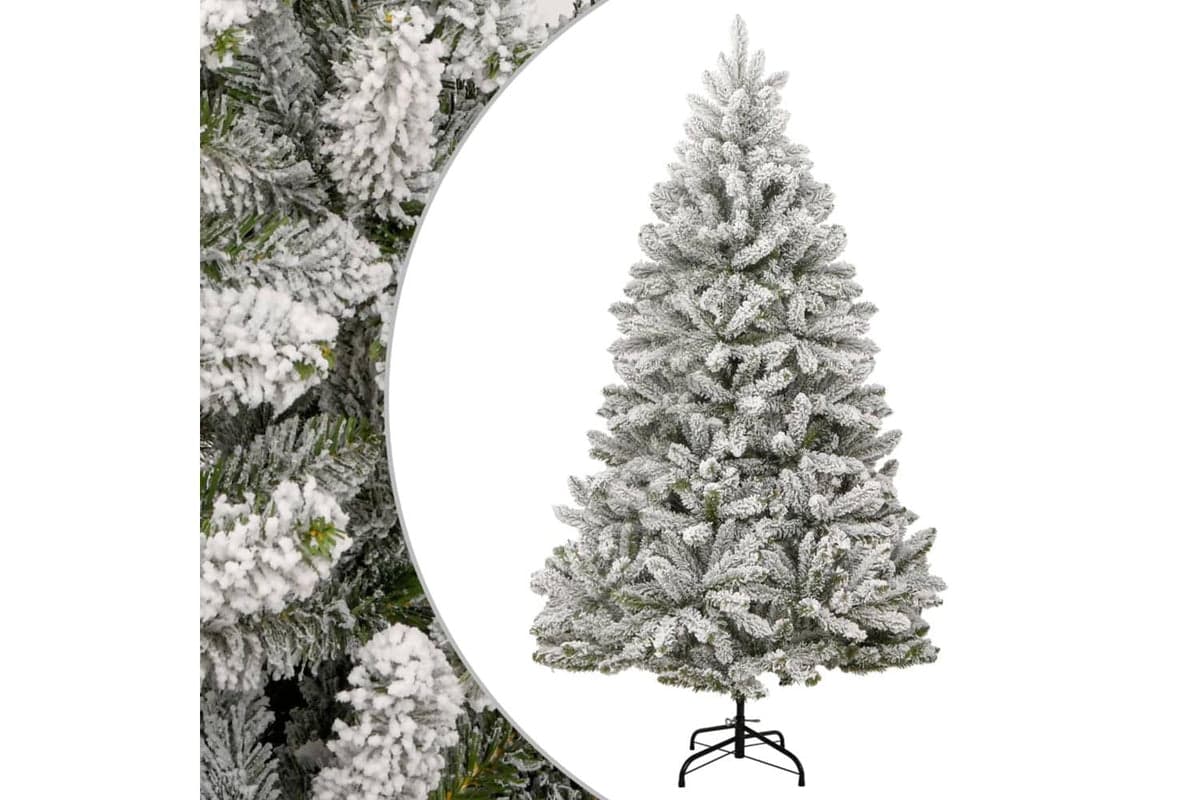 Vidaxl Artificial Hinged Christmas Tree With Flocked Snow 300 Cm