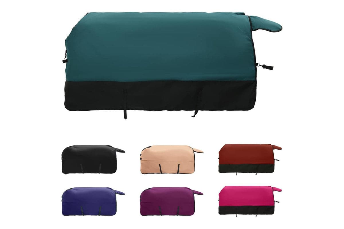 Vidaxl Horse Blanket Dark Green And Black 95 Cm Polyester