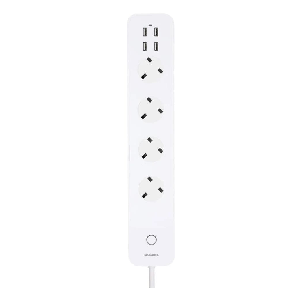Marmitek Power LI 1.5m 4.8A 4 Sockets Smart Wi-Fi Power Strip - White | 535239
