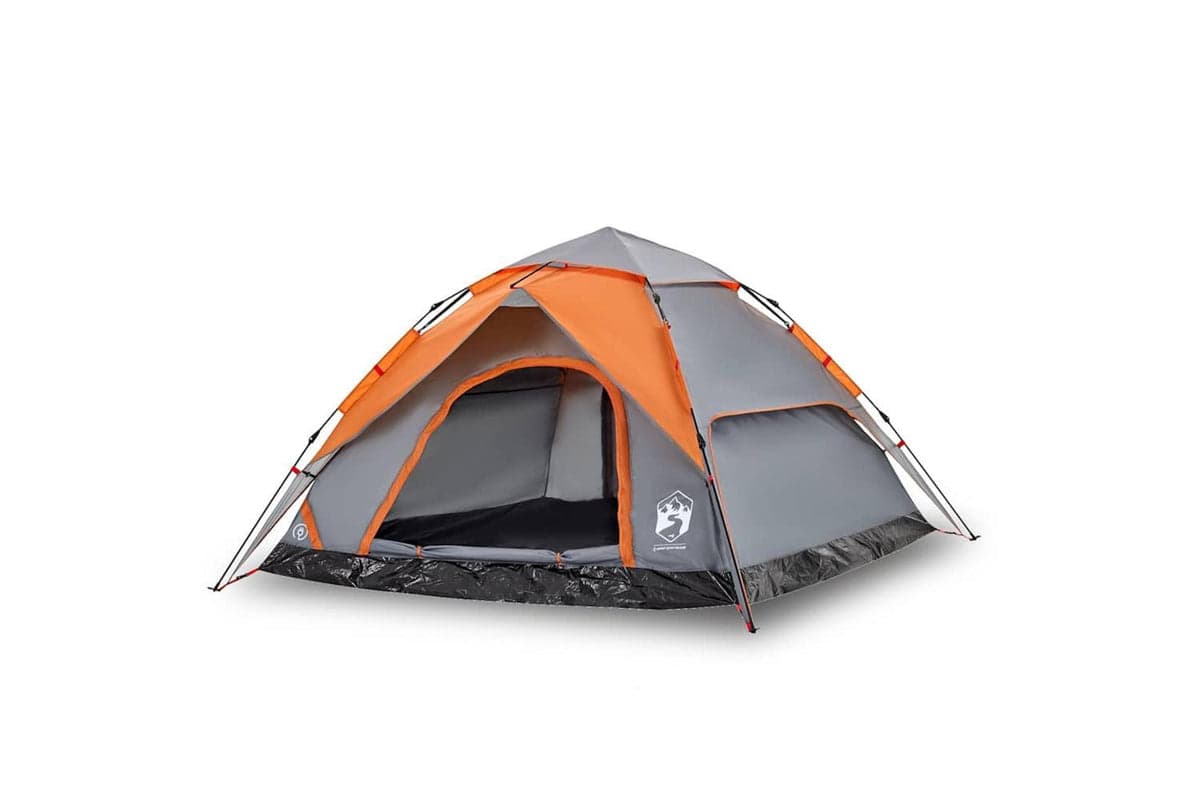 Vidaxl Camping Tent Dome 5-person Grey And Orange Quick Release