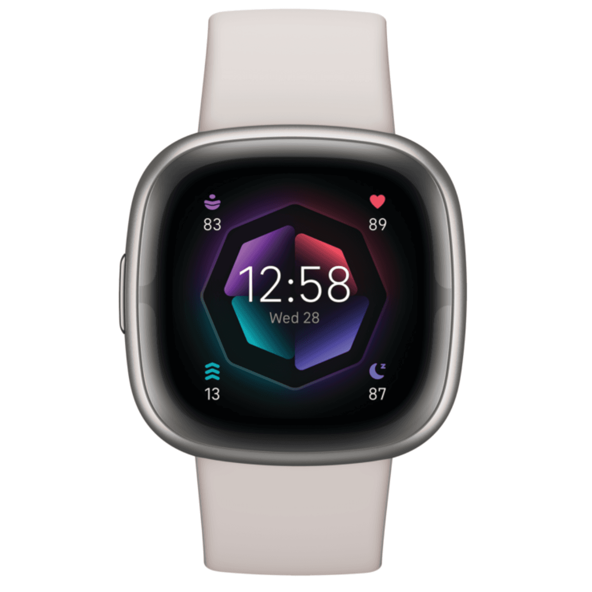 Fitbit Sense 2 79FB521SRWT, Advanced Health & Fitness Smartwatch, Lunar White & Platinum