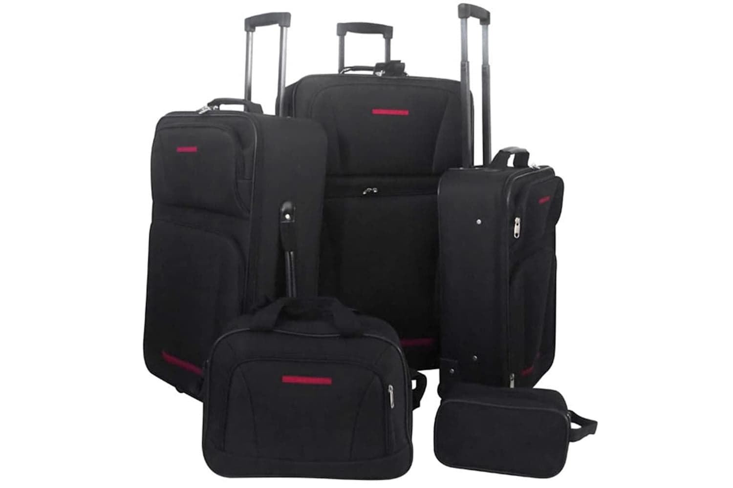 vidaXL 90154 Five Piece Travel Luggage Set | Black