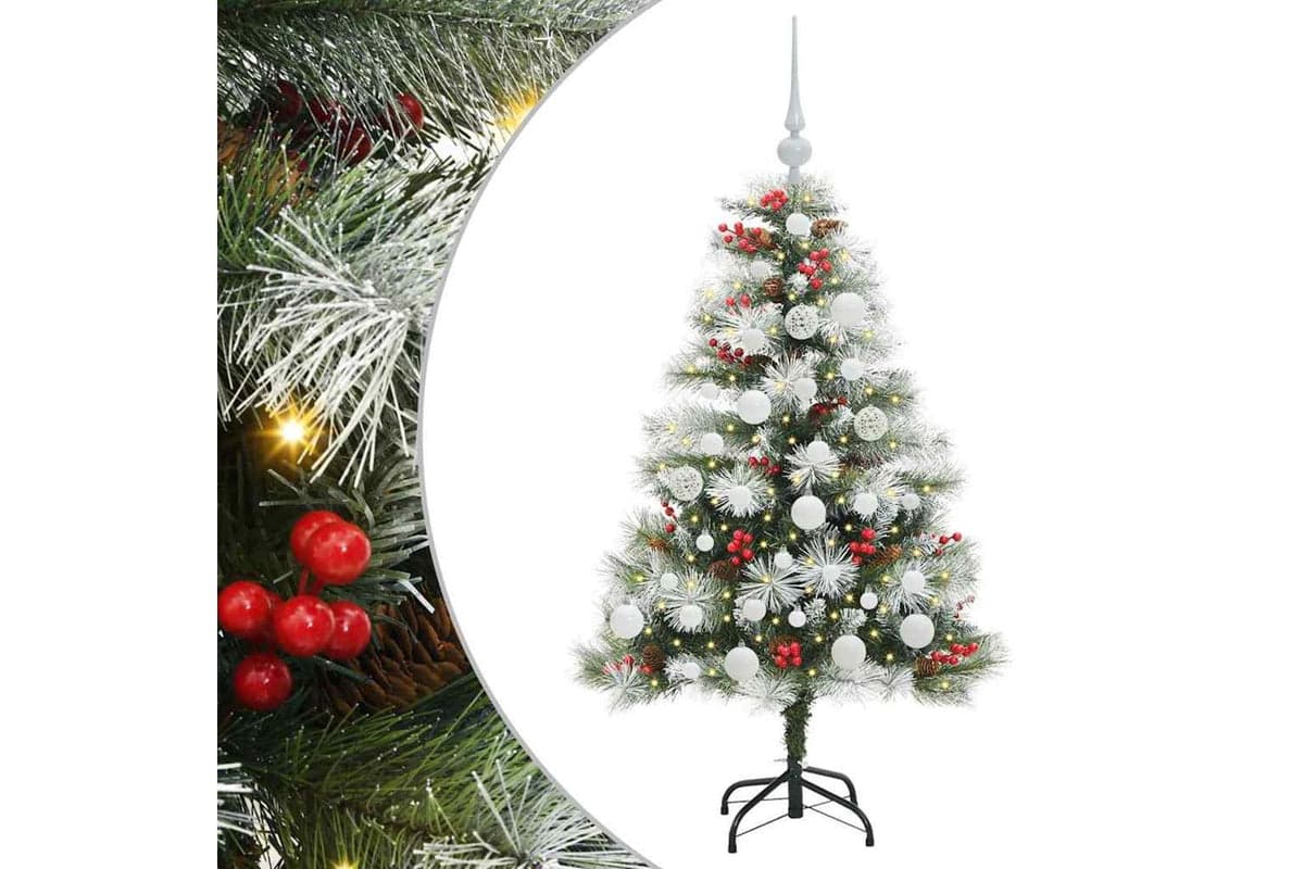 Vidaxl Artificial Christmas Tree Green And White 120 Cm