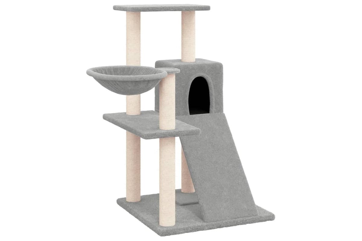 Cat Tree With Sisal Scratching Posts Light Grey 82 Cm