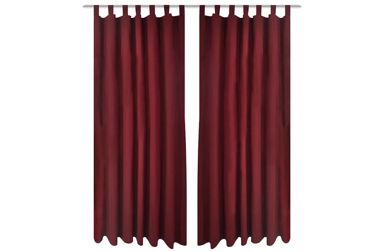 vidaXL 130362 2 Pcs Bordeaux Micro-satin Curtains With Loops 140 X 175cm
