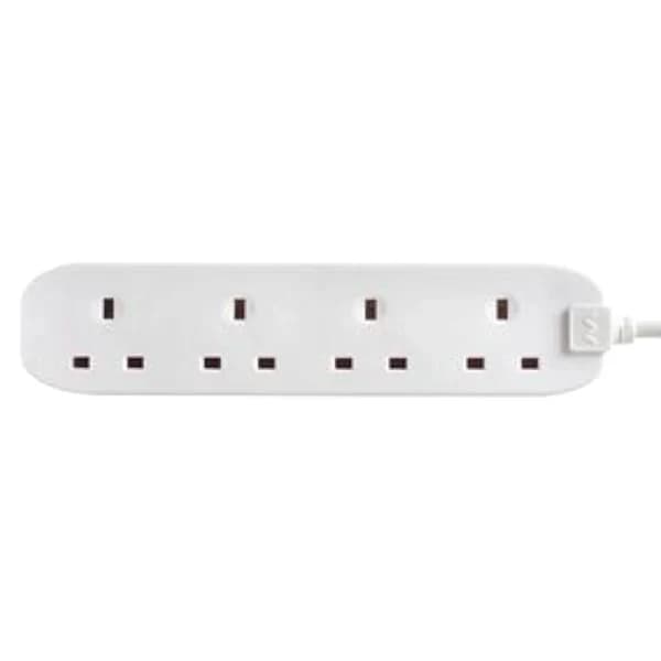 Masterplug 4 Socket 2 Metre Extension Lead - White | BFG210N-MP