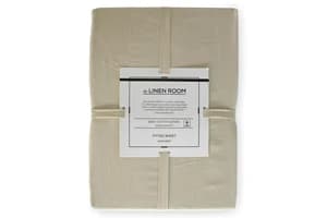 The Linen Room | 300TC Cotton Sateen Extra Deep Fitted Sheet | Cream | Super King
