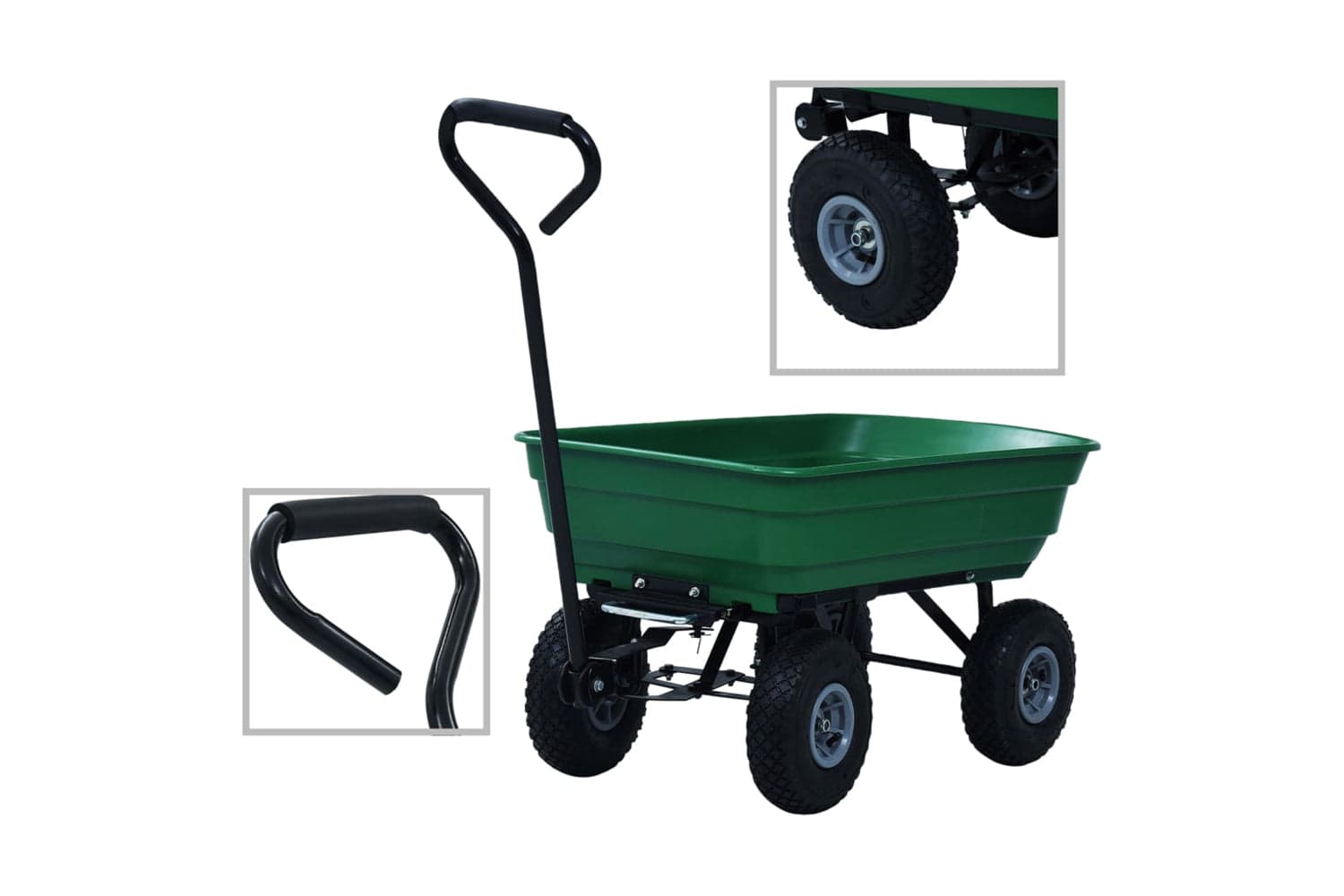 Vidaxl 145507 Garden Tipping Hand Cart 300 Kg 75l Green