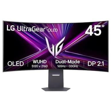 LG UltraGear 45GX950A 45" 5K2K OLED Dual Mode 5K2K 165Hz WFHD 330Hz 0.03ms UltraWide Curved Gaming Monitor