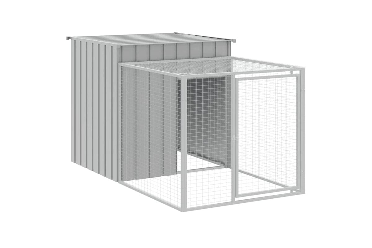 Vidaxl Chicken Cage With Run Light Grey 110x201x110 Cm Galvanised Steel