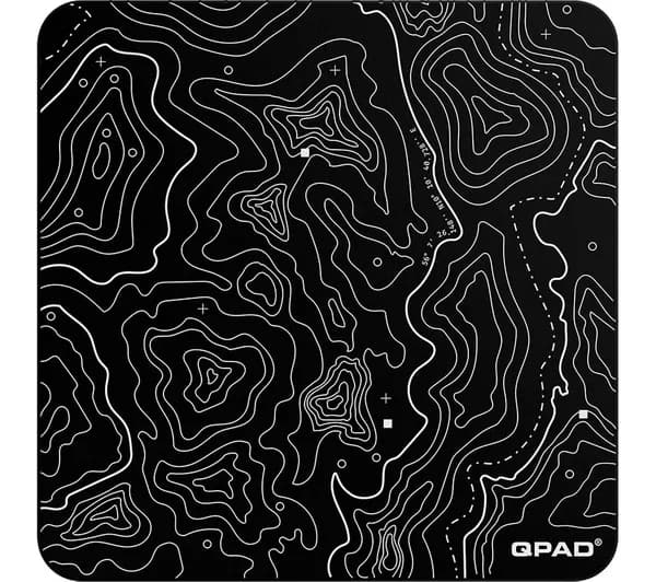 QPAD Glass Superglide Mouse Mat - Black & White, Large
