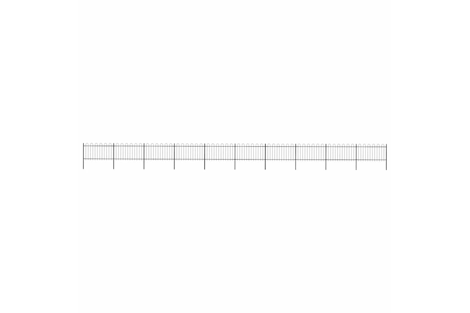 Vidaxl 277665 Garden Fence With Hoop Top Steel 17x1 M Black