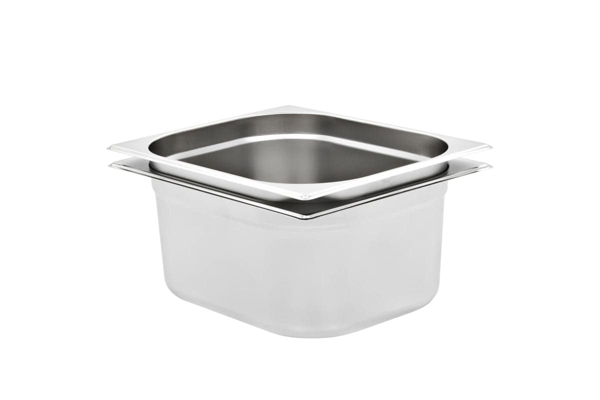 vidaXL 50889 Gastronorm Containers 2 Pcs Gn 1/2 150mm Stainless Steel