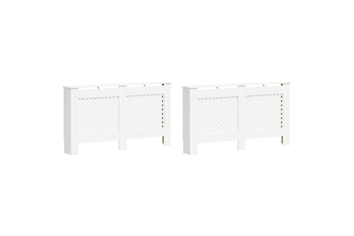 vidaXL 3051378 Radiator Covers 2 Pcs White 152x19x81.5cm Mdf