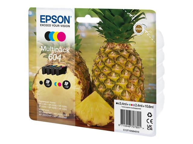 EPSON - 604 Multipack - 4-pack - black, cyan, magenta, yellow - original - ink cartridge