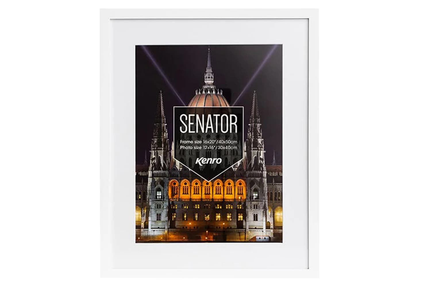 Kenro Senator White Photo Frame with Mat | 15.74 x 19.68"