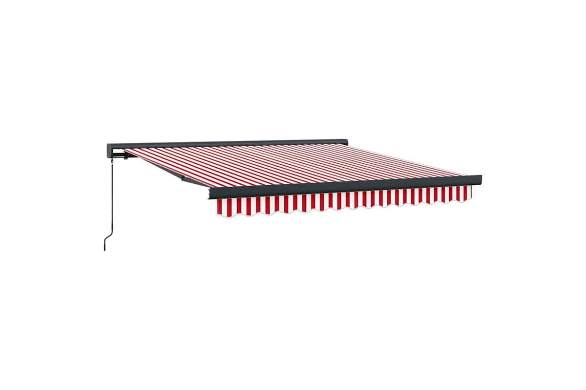 Vidaxl Retractable Awning Red And White 300 X 250 Cm Fabric And Metal