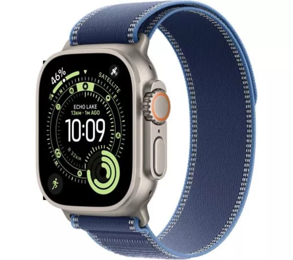 APPLE Watch Ultra 3 Cellular - 49 mm Natural Titanium Case with Bright Blue Trail Loop, S/M