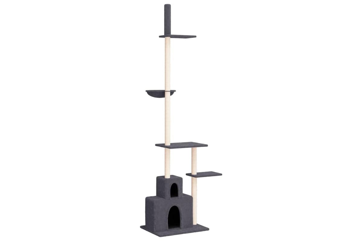 Vidaxl Floor To Ceiling Cat Tree Dark Grey 2505-2765 Cm
