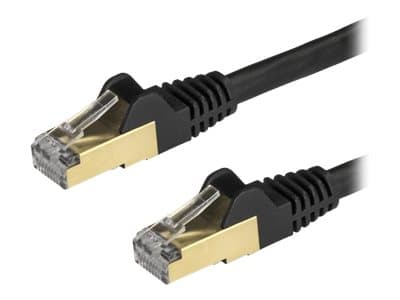 STARTECH.COM - Startech 7.5m CAT6A Ethernet Cable, 10 Gigabit Shielded Snagless RJ45 100W PoE Patch Cord, CAT 6A 10GbE STP Network Cable w/Strain Relief, Black, UL Certified Wiring/TIA - Category 6A - 26AWG (6ASPAT750CMBK) - patch cable - 7.5 m - black