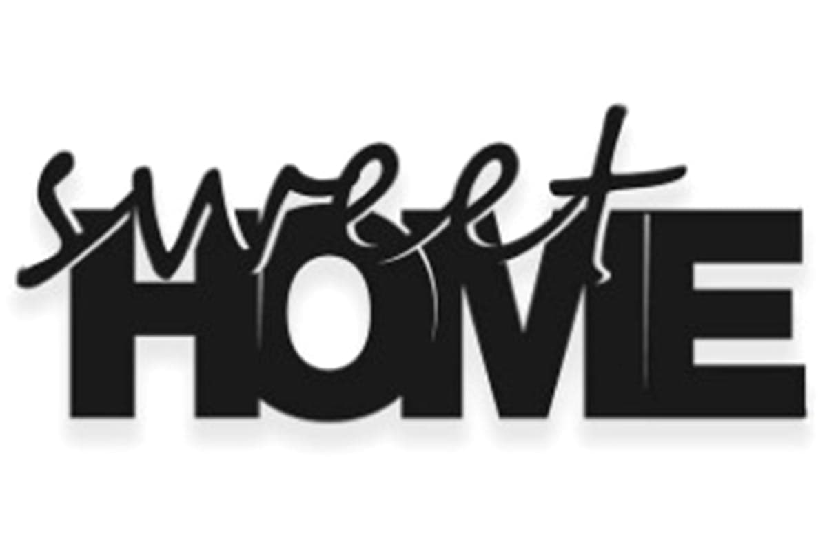 Decortie | Sweet Home Modern Metal Wall Art | Black
