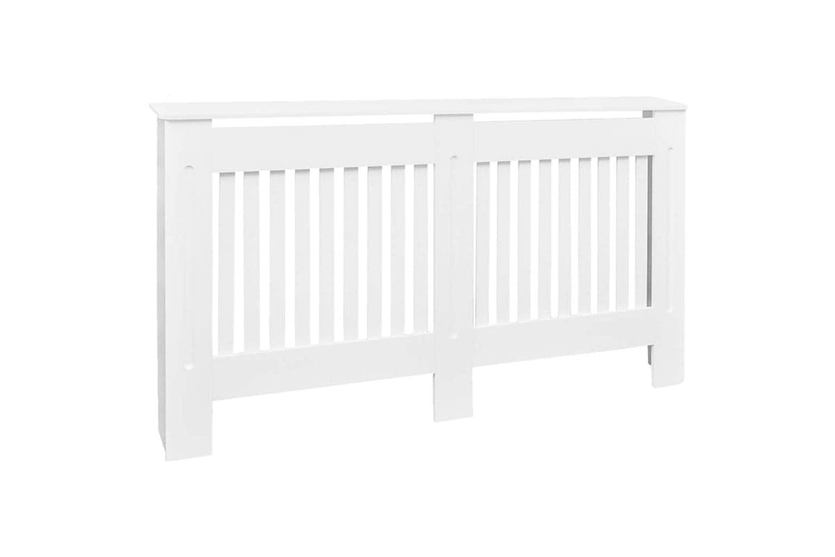 vidaXL White Mdf Radiator Cover Heating Cabinet 152cm