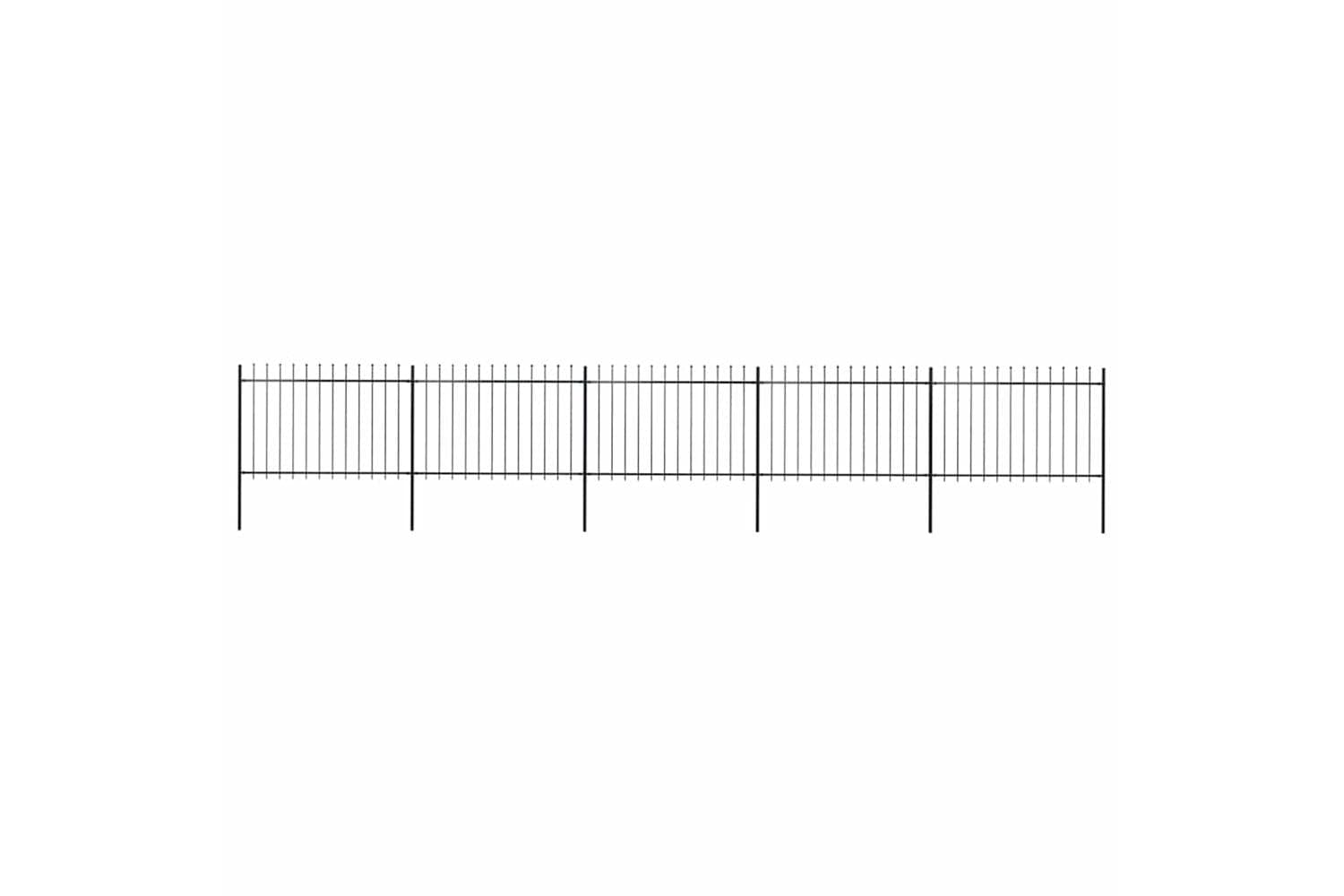 Vidaxl 277624 Garden Fence With Spear Top Steel 8.5x1.2 M Black
