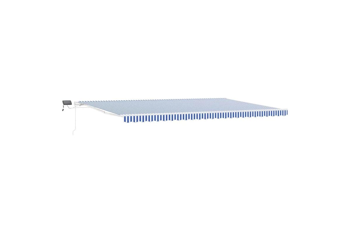 Vidaxl Retractable Awning With Blue And White 6 X 3 M Fabric And Metal