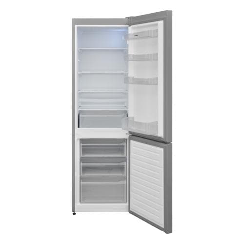 NORDMENDE            184/84 LITRE 170 X 54CM WIDE FRIDGE FREEZER WITH CHROME RECESSED HANDLE SILVER