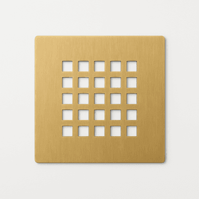 Brushed Brass Grill Waste Cover - Slate Shower Trays