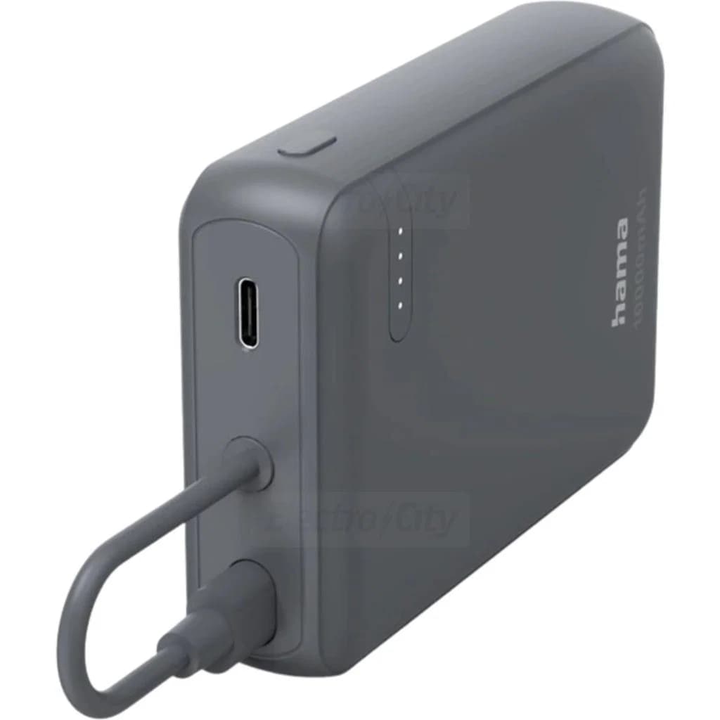Hama Travel 10000mAh Power Bank | Charcoal