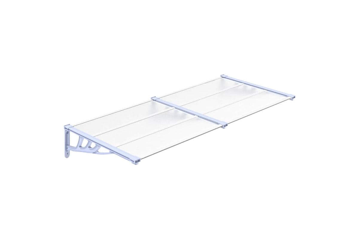 Vidaxl Door Canopy Grey And Transparent 199x90 Cm Polycarbonate