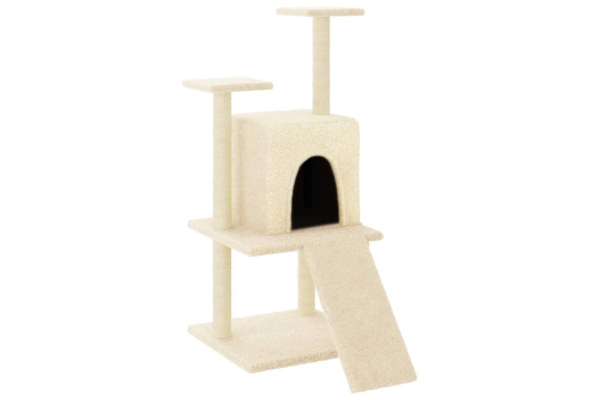 Cat Tree With Sisal Scratching Posts Cream 110 Cm