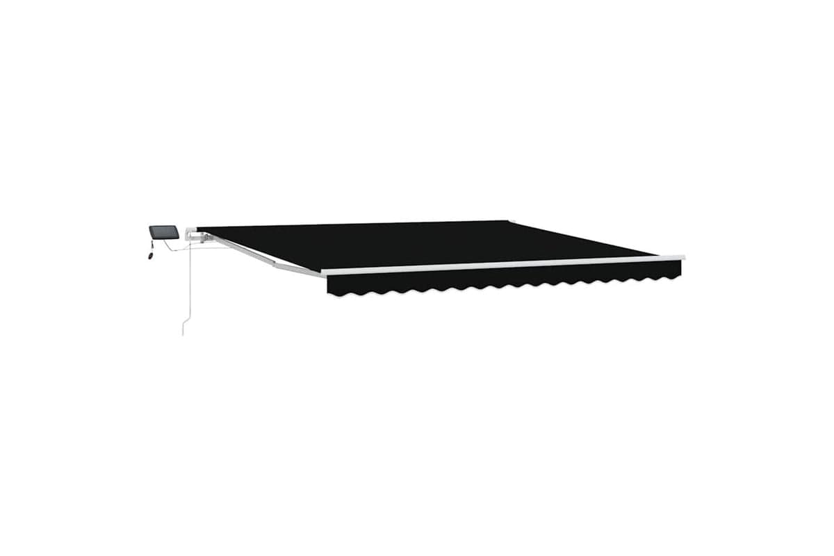 Vidaxl Retractable Awning With Manual Black 400 X 300 Cm Fabric