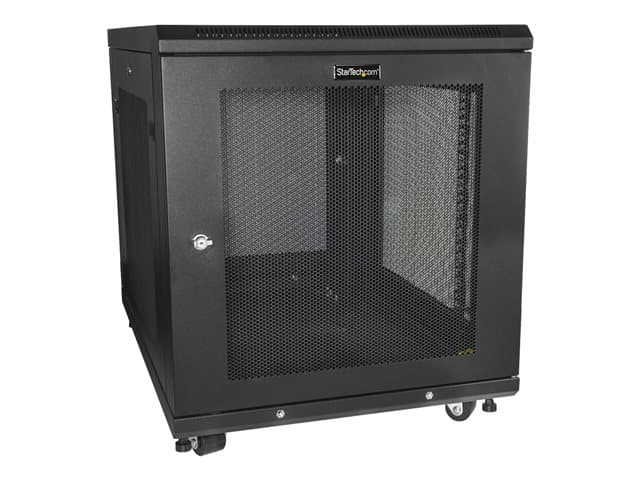 STARTECH.COM - Startech 12U Server Rack Cabinet, 4-Post Adjustable Depth (2" to 30")Network Equipment Rack Enclosure w/Casters/Cable Management/Shelf/Locking, Dell PowerEdge, HP ProLiant, ThinkServer - 12U Rack Cabinet (RK1233BKM) - rack - 12U