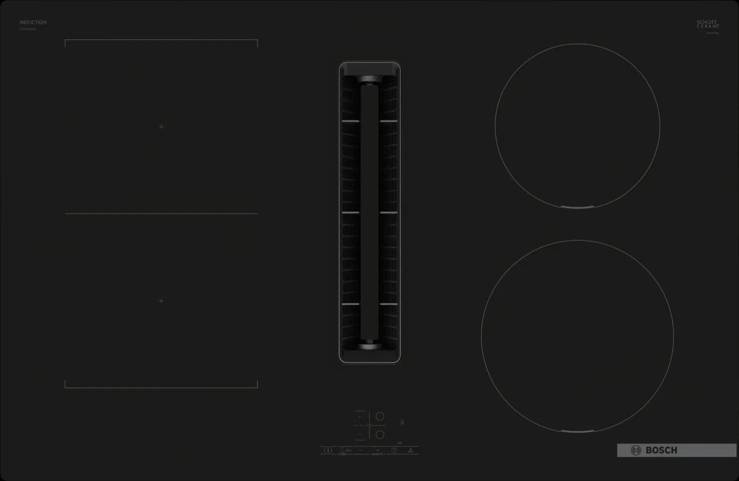 Bosch Series 4 80cm 4 Zone Induction Hob with Built In Ventilation