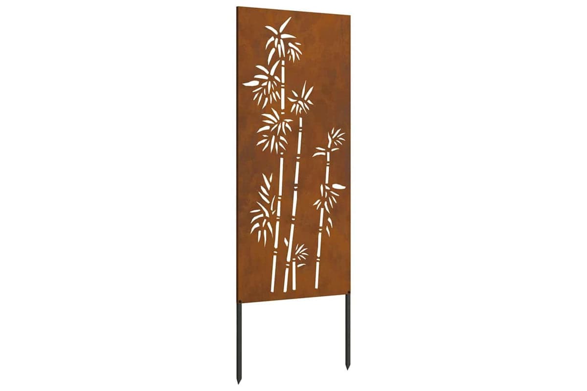 Garden Privacy Screen Floral Rusty 50 X140cm Weathering Steel