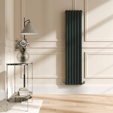 Sorrento Evergreen Vertical Oval Designer Radiator 1600x354mm Double Panel 3351 BTU