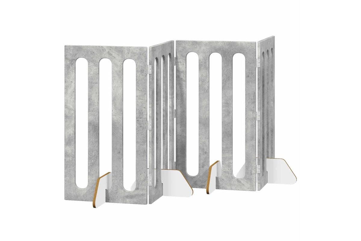Vidaxl Folding Pet Fence 4 Pcs Concrete Grey 201 X 38 X 90 Cm