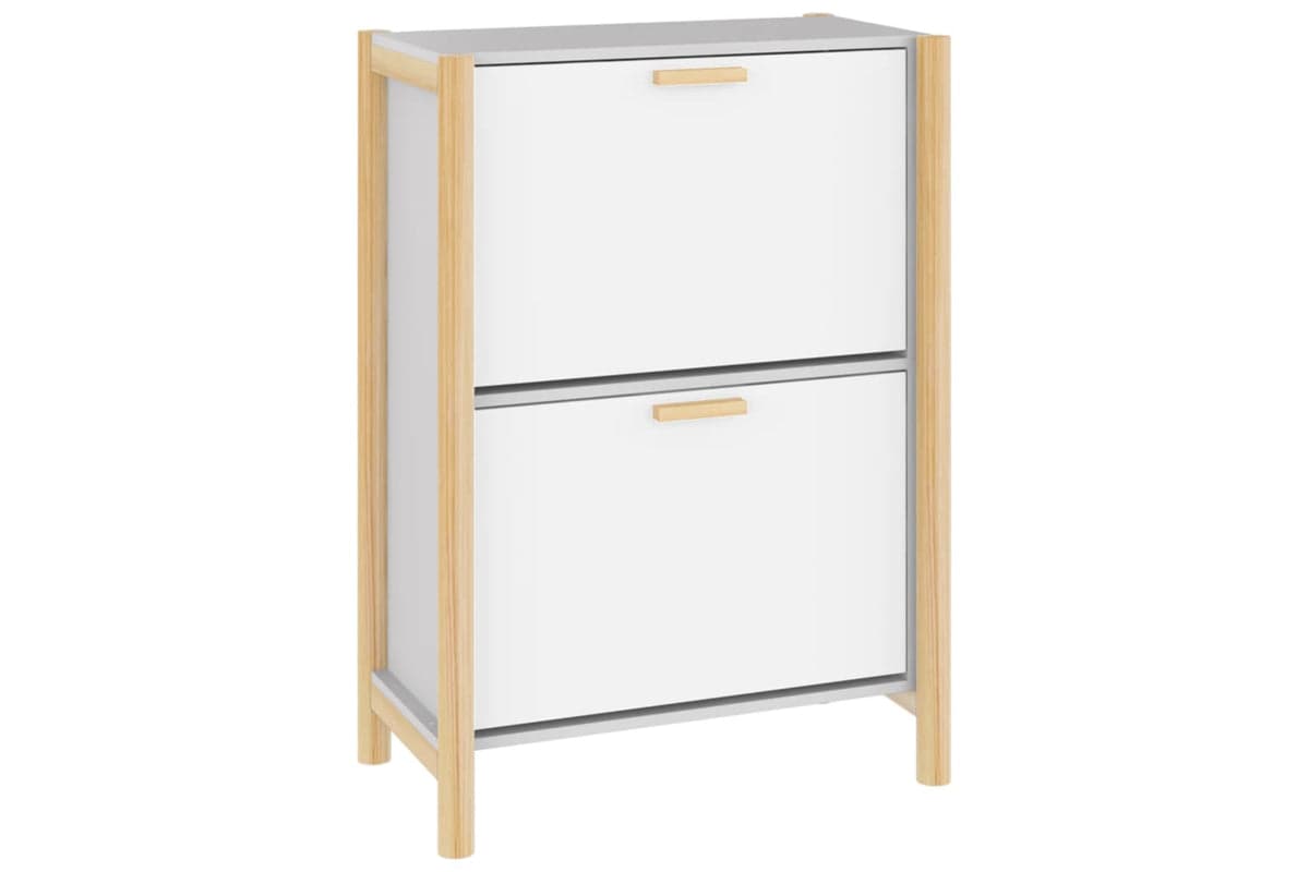 vidaXL 345684 Shoe Cabinet White 57.5x33x80cm Engineered Wood