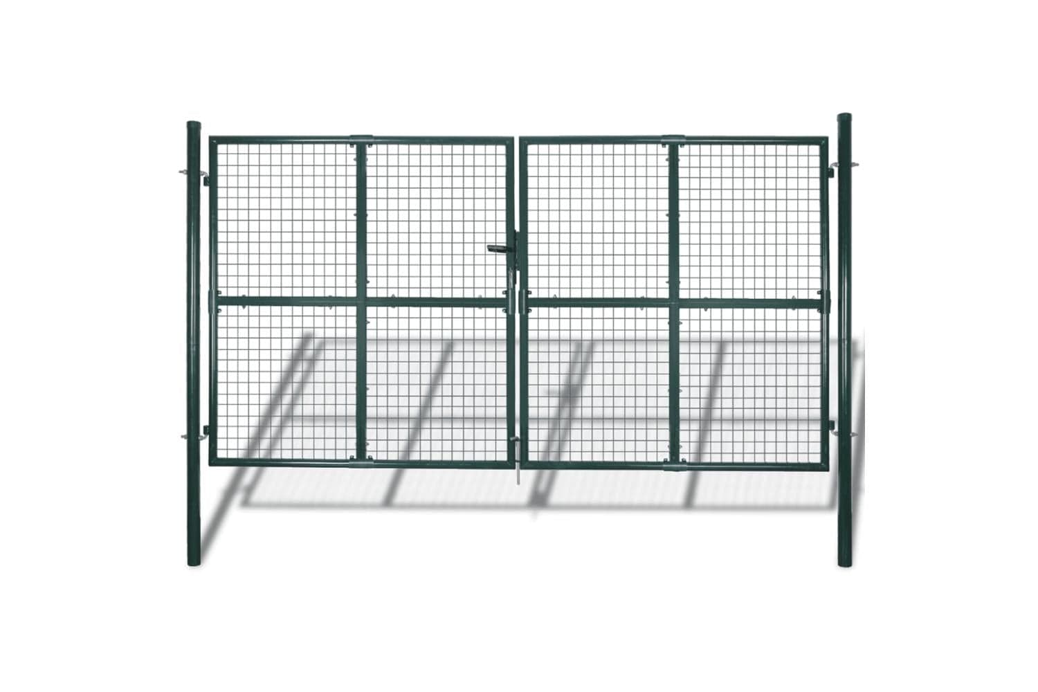 Vidaxl 142025 Double Door Fence Gate Powder-coated Steel
