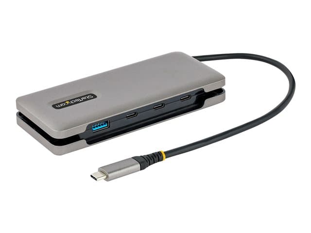 STARTECH.COM - Startech 4-Port USB-C Hub, 1x USB-A and 3x USB-C Ports, USB 3.1 10Gbps, Bus Powered, USB Type C Hub with 9.8in (25cm) Wrap-Around Cable, Portable USB-C to USB-A Hub - USB Expansion Hub (HB31CM1A3CB) - hub - 4 ports