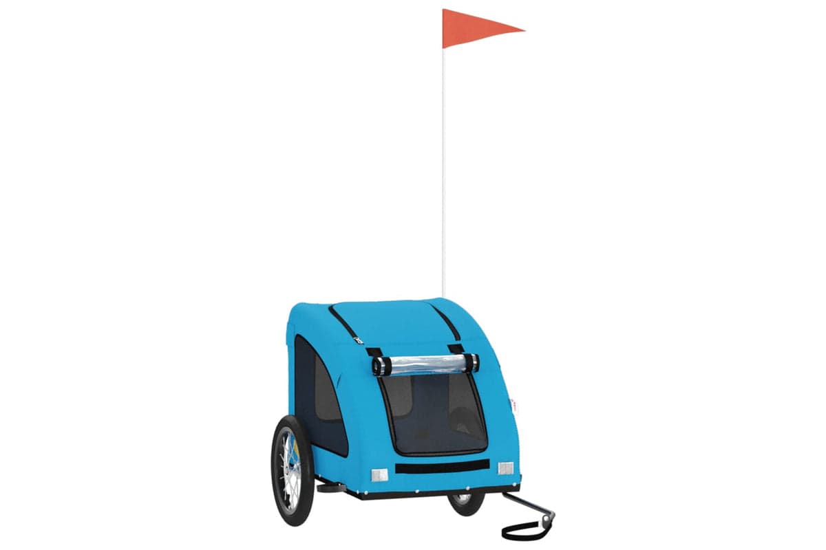 Vidaxl 93960 Pet Bike Trailer Blue Oxford Fabric And Iron