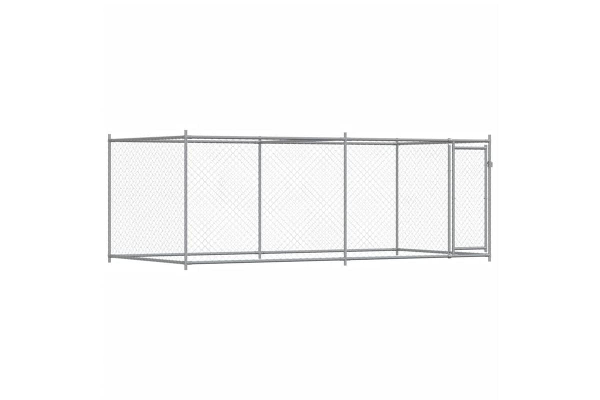 Vidaxl Dog Cage With Door Grey 4x2x15 M Galvanised Steel