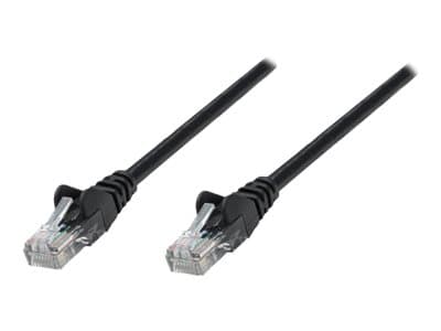 INTELLINET - Network Patch Cable, Cat5e, 1.5m, Black, CCA, U/UTP, PVC, RJ45, Gold Plated Contacts, Snagless, Booted, Lifetime Warranty, Polybag - patch cable - 1.5 m - black